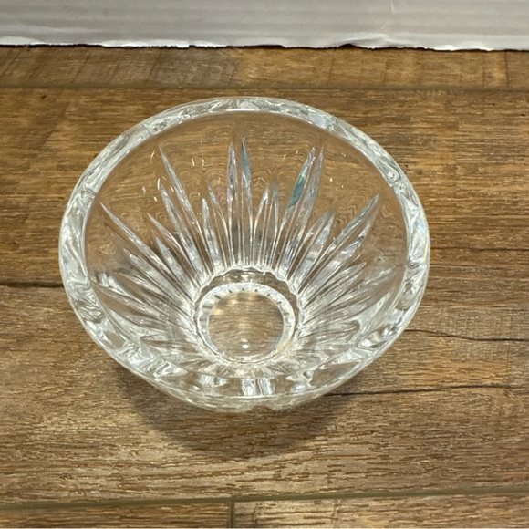 Clear Glass Candle Votive Holder Or Candy Dish Linear Pattern - Picture 3 of 7